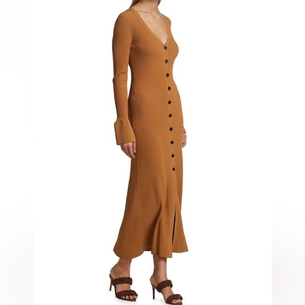 A.L.C. Brown L Tamara Front-button Casual Maxi Dress